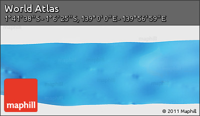 Physical Panoramic Map of the Area around 1° 24' 2" S, 139° 28' 29" E