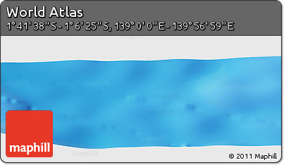 Physical Panoramic Map of the Area around 1° 24' 2" S, 139° 28' 29" E