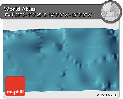Satellite 3D Map of the Area around 1° 24' 2" S, 13° 31' 30" W