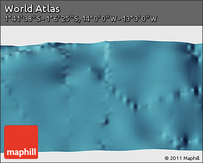 Satellite 3D Map of the Area around 1° 24' 2" S, 13° 31' 30" W