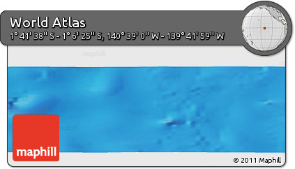 Shaded Relief Panoramic Map of the Area around 1° 24' 2" S, 140° 10' 30" W
