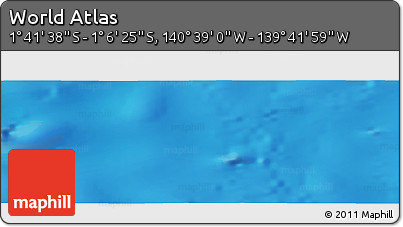Shaded Relief Panoramic Map of the Area around 1° 24' 2" S, 140° 10' 30" W