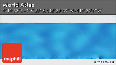 Physical Panoramic Map of the Area around 1° 24' 2" S, 141° 52' 30" W