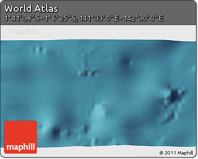 Satellite 3D Map of the Area around 1° 24' 2" S, 142° 1' 30" E