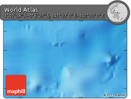 Physical Map of the Area around 1° 24' 2" S, 142° 1' 30" E