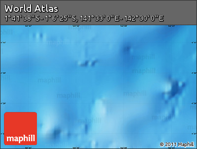 Physical Map of the Area around 1° 24' 2" S, 142° 1' 30" E