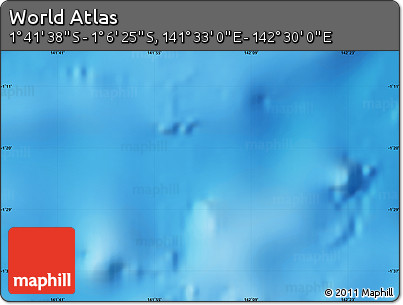 Physical Map of the Area around 1° 24' 2" S, 142° 1' 30" E