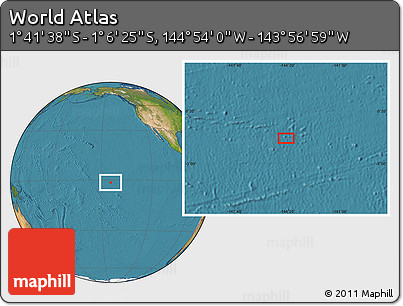 Satellite Location Map of the Area around 1° 24' 2" S, 144° 25' 30" W