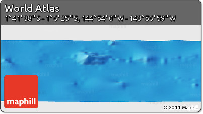 Physical Panoramic Map of the Area around 1° 24' 2" S, 144° 25' 30" W