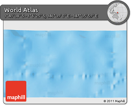 Shaded Relief 3D Map of the Area around 1° 24' 2" S, 147° 7' 30" E
