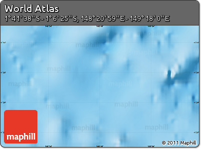 Physical Map of the Area around 1° 24' 2" S, 148° 49' 29" E