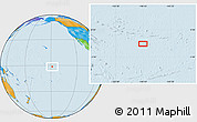 Political Location Map of the area around 1° 24' 2" S, 148° 40' 30" W