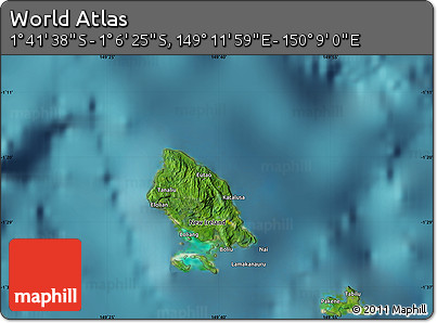 Satellite Map of the Area around 1° 24' 2" S, 149° 40' 30" E