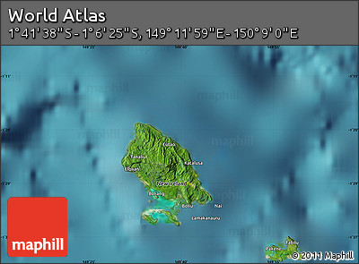 Satellite Map of the Area around 1° 24' 2" S, 149° 40' 30" E