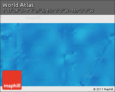 Physical 3D Map of the Area around 1° 24' 2" S, 149° 31' 30" W
