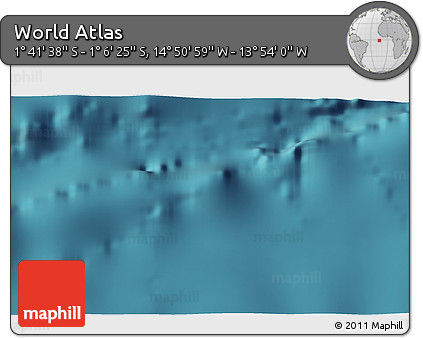 Satellite 3D Map of the Area around 1° 24' 2" S, 14° 22' 30" W