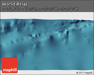 Satellite 3D Map of the Area around 1° 24' 2" S, 14° 22' 30" W