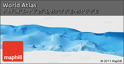 Physical Panoramic Map of the Area around 1° 24' 2" S, 150° 31' 30" E