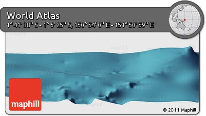 Satellite Panoramic Map of the Area around 1° 24' 2" S, 151° 22' 30" E