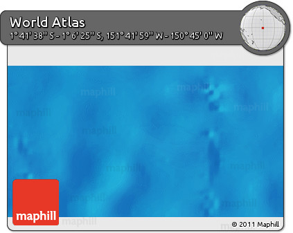 Shaded Relief 3D Map of the Area around 1° 24' 2" S, 151° 13' 29" W