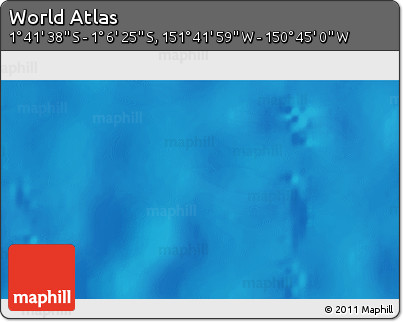 Shaded Relief 3D Map of the Area around 1° 24' 2" S, 151° 13' 29" W