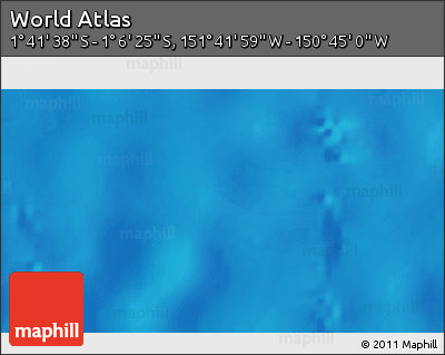 Shaded Relief 3D Map of the Area around 1° 24' 2" S, 151° 13' 29" W