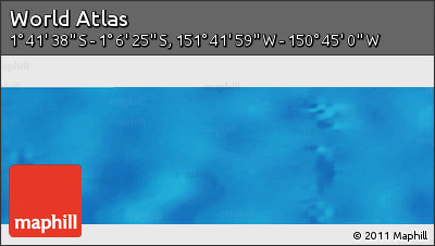 Physical Panoramic Map of the Area around 1° 24' 2" S, 151° 13' 29" W