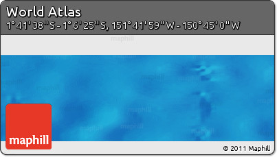 Physical Panoramic Map of the Area around 1° 24' 2" S, 151° 13' 29" W