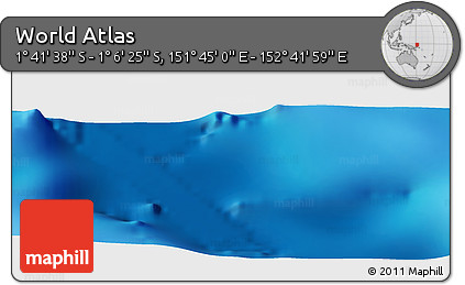 Physical Panoramic Map of the Area around 1° 24' 2" S, 152° 13' 29" E