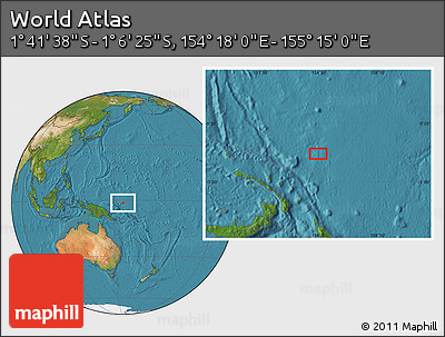 Satellite Location Map of the Area around 1° 24' 2" S, 154° 46' 30" E
