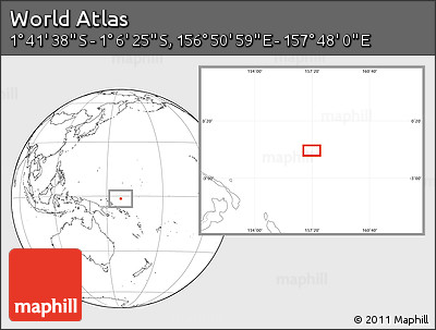 Blank Location Map of the Area around 1° 24' 2" S, 157° 19' 29" E