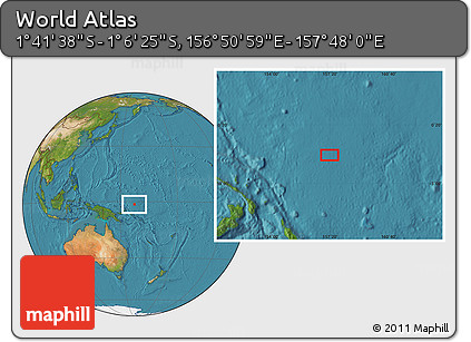 Satellite Location Map of the Area around 1° 24' 2" S, 157° 19' 29" E