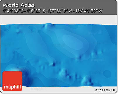 Political 3D Map of the Area around 1° 24' 2" S, 157° 10' 30" W