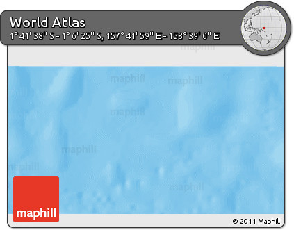 Shaded Relief 3D Map of the Area around 1° 24' 2" S, 158° 10' 30" E