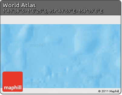 Shaded Relief 3D Map of the Area around 1° 24' 2" S, 158° 10' 30" E