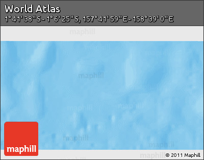 Shaded Relief 3D Map of the Area around 1° 24' 2" S, 158° 10' 30" E