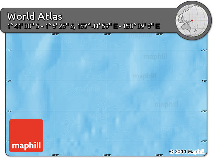 Physical Map of the Area around 1° 24' 2" S, 158° 10' 30" E