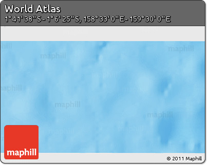 Physical 3D Map of the Area around 1° 24' 2" S, 159° 1' 30" E