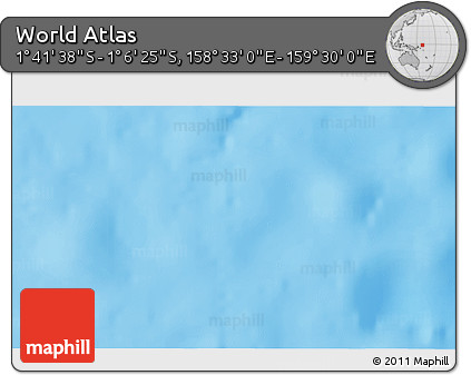 Shaded Relief 3D Map of the Area around 1° 24' 2" S, 159° 1' 30" E