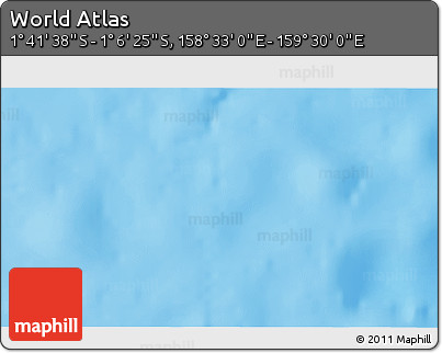 Shaded Relief 3D Map of the Area around 1° 24' 2" S, 159° 1' 30" E
