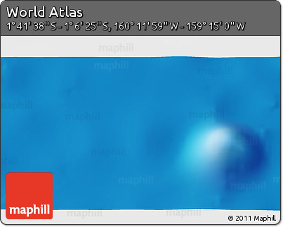 Physical 3D Map of the Area around 1° 24' 2" S, 159° 43' 29" W