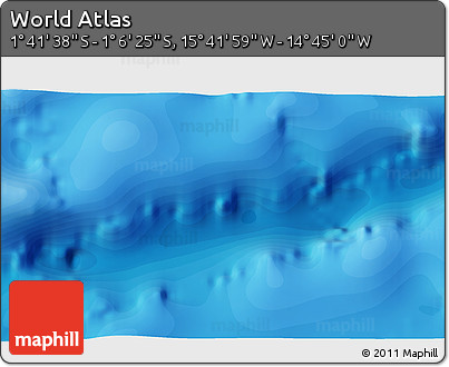 Political 3D Map of the Area around 1° 24' 2" S, 15° 13' 29" W