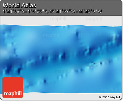 Shaded Relief 3D Map of the Area around 1° 24' 2" S, 15° 13' 29" W