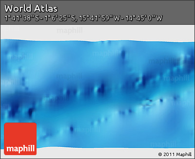 Shaded Relief 3D Map of the Area around 1° 24' 2" S, 15° 13' 29" W