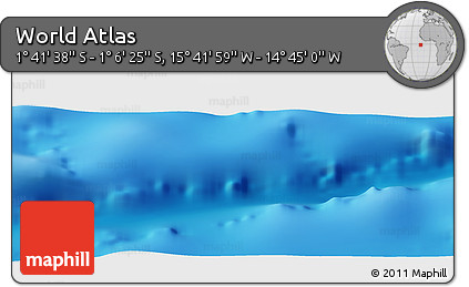 Shaded Relief Panoramic Map of the Area around 1° 24' 2" S, 15° 13' 29" W
