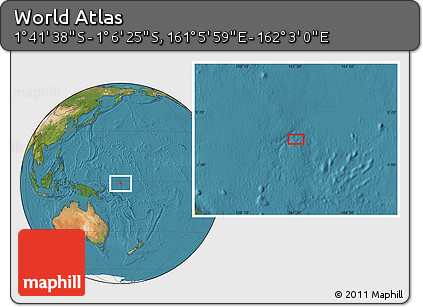 Satellite Location Map of the Area around 1° 24' 2" S, 161° 34' 29" E