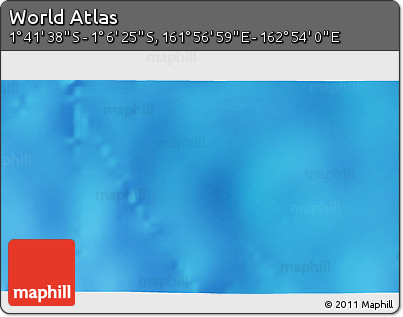 Shaded Relief 3D Map of the Area around 1° 24' 2" S, 162° 25' 30" E