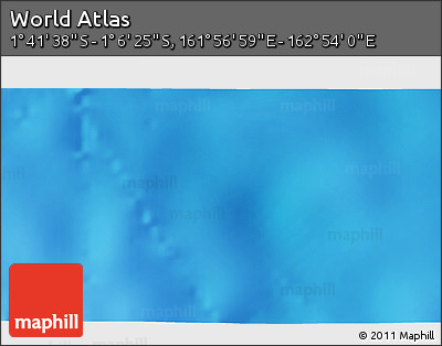 Shaded Relief 3D Map of the Area around 1° 24' 2" S, 162° 25' 30" E
