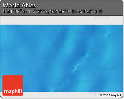 Physical 3D Map of the Area around 1° 24' 2" S, 163° 16' 30" E