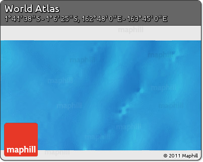 Shaded Relief 3D Map of the Area around 1° 24' 2" S, 163° 16' 30" E